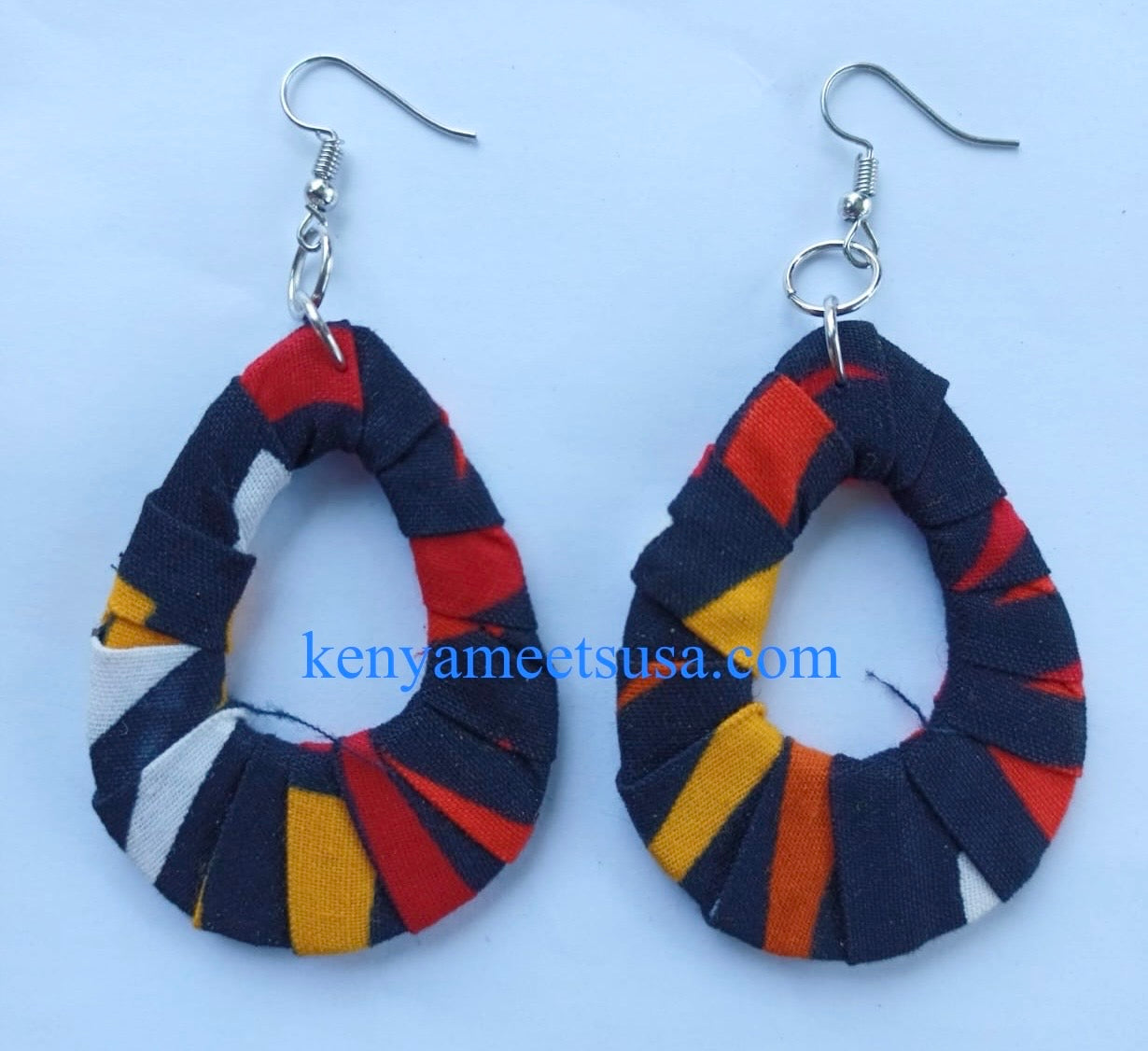 Handmade Fabric Teardrop Earrings