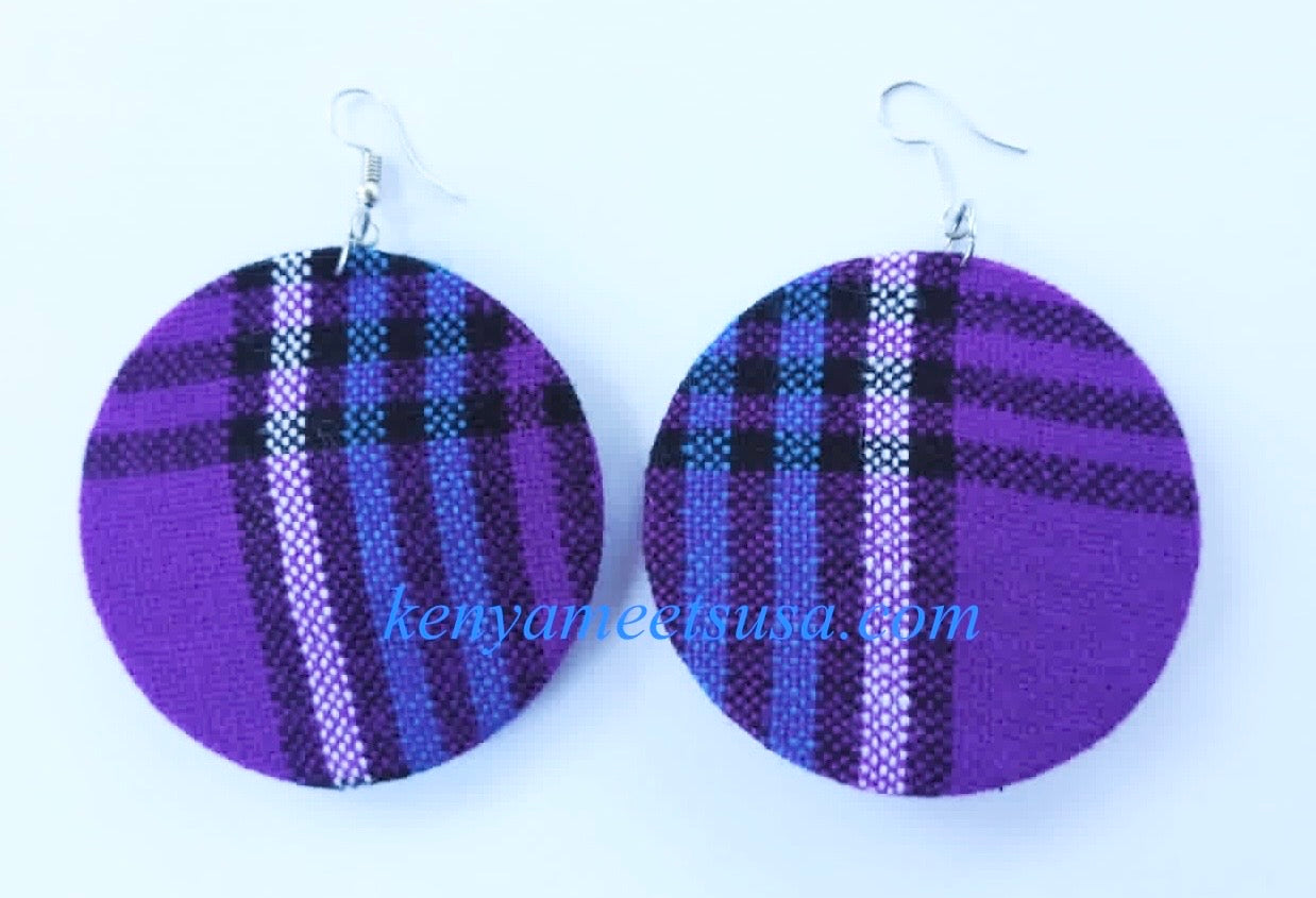 Handmade Round Fabric Earrings