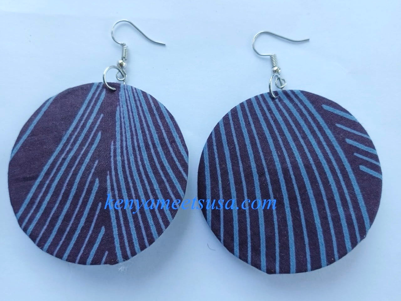 Handmade Round Fabric Earrings