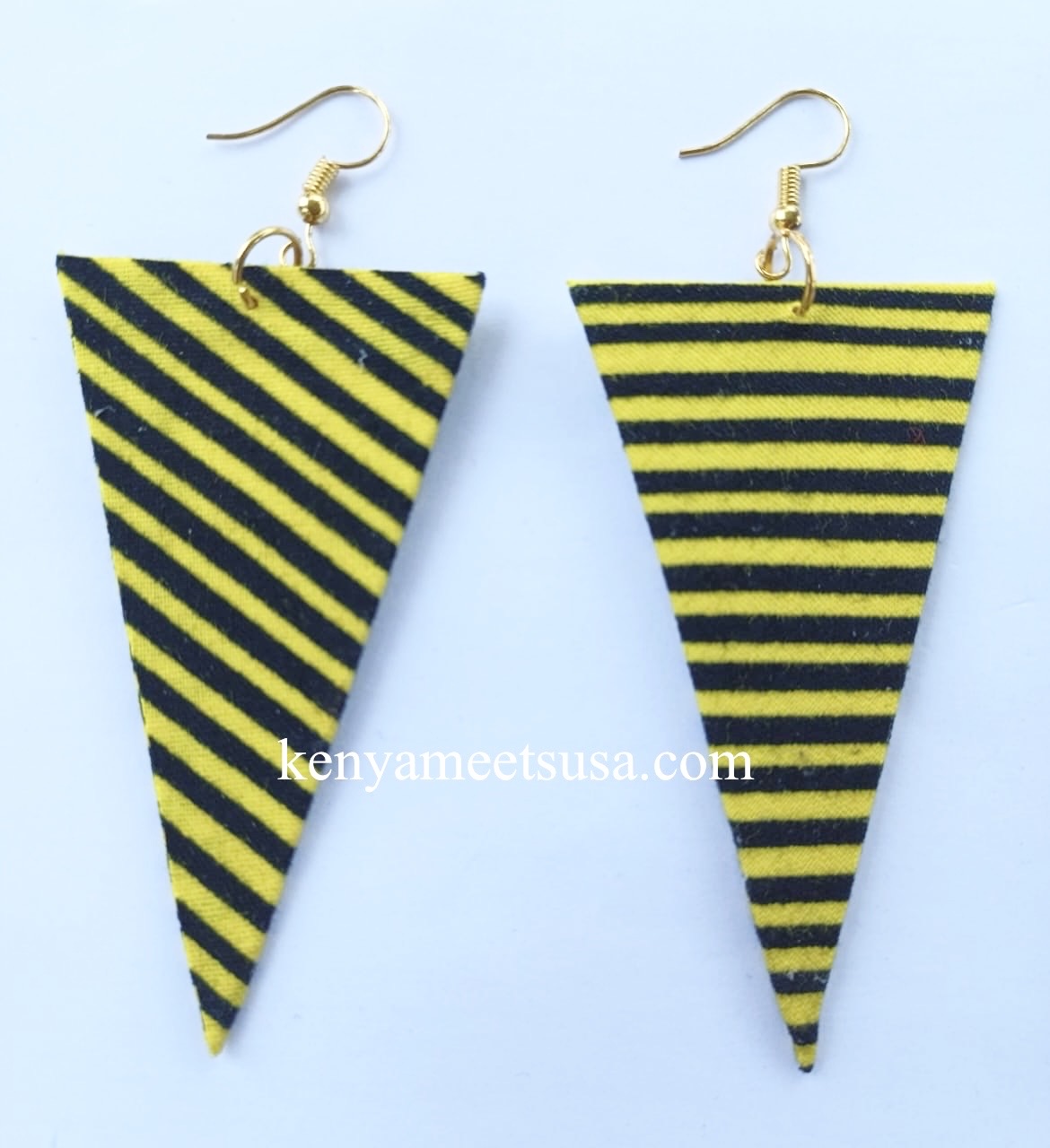 Handmade Inverted Triangle Fabric Earrings