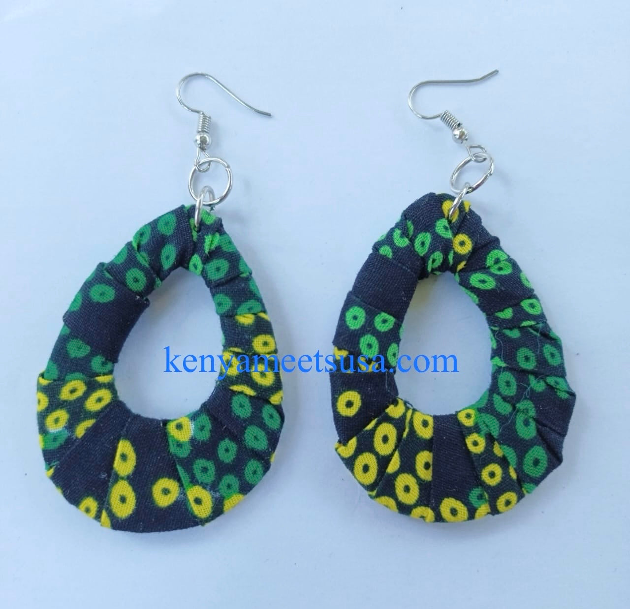 Handmade Fabric Teardrop Earrings