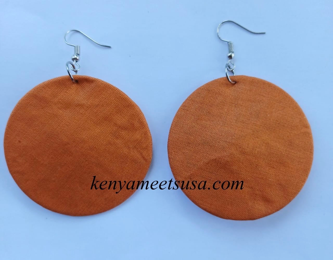 Handmade Round Fabric Earrings