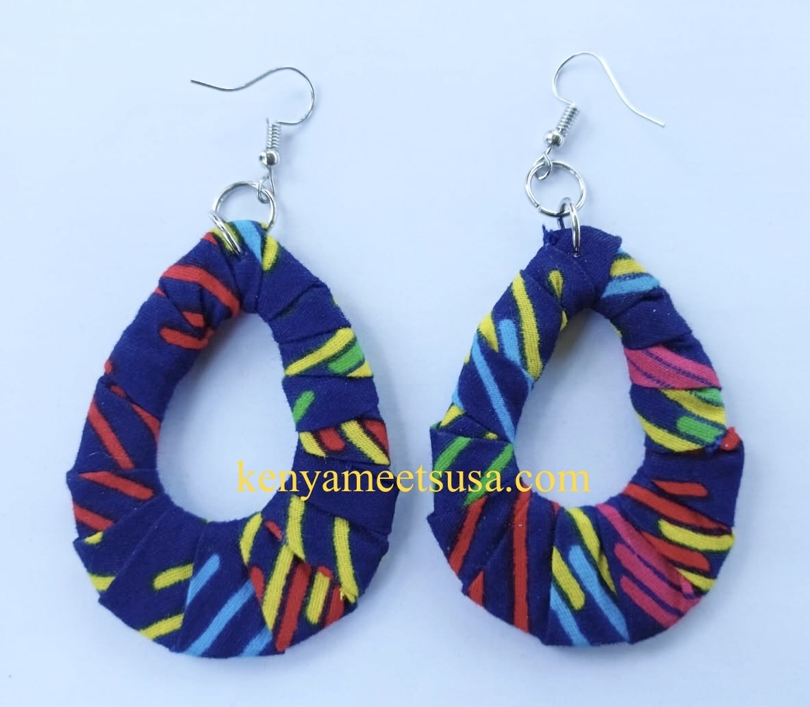 Handmade Fabric Teardrop Earrings
