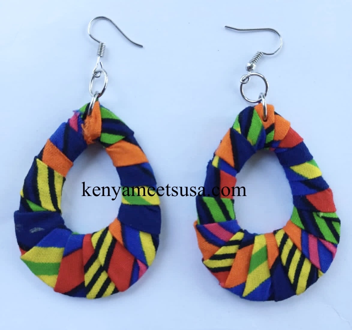 Handmade Fabric Teardrop Earrings