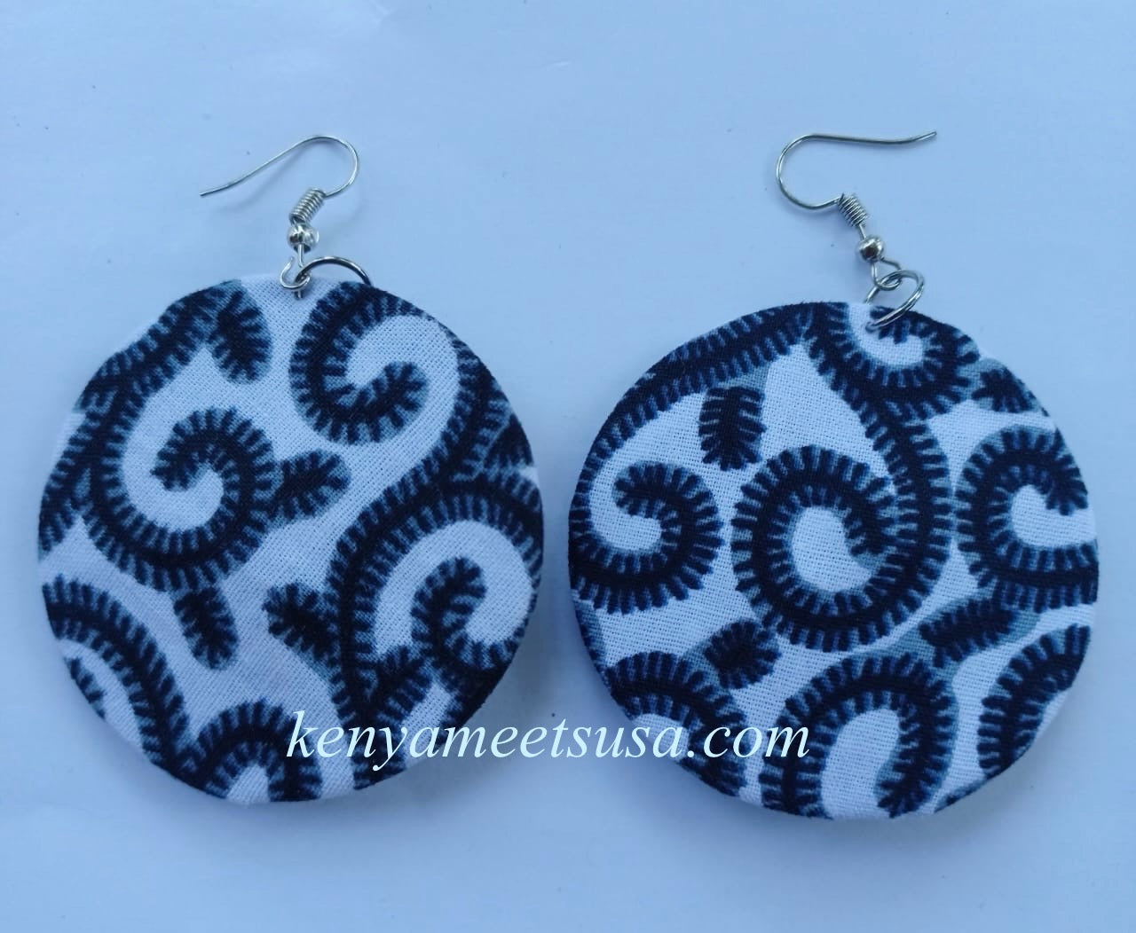 Handmade Round Fabric Earrings