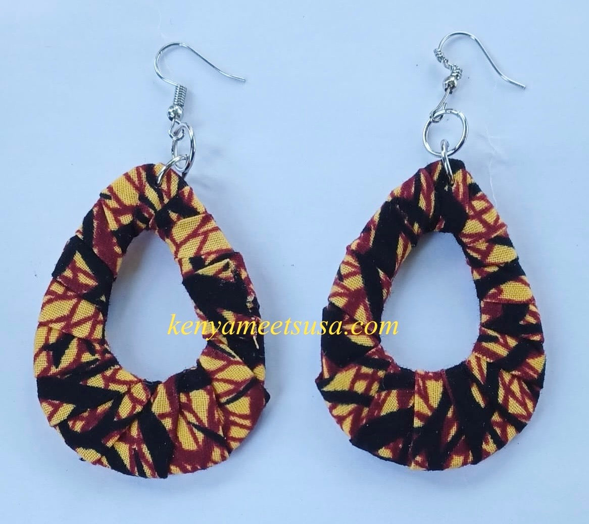 Handmade Fabric Teardrop Earrings