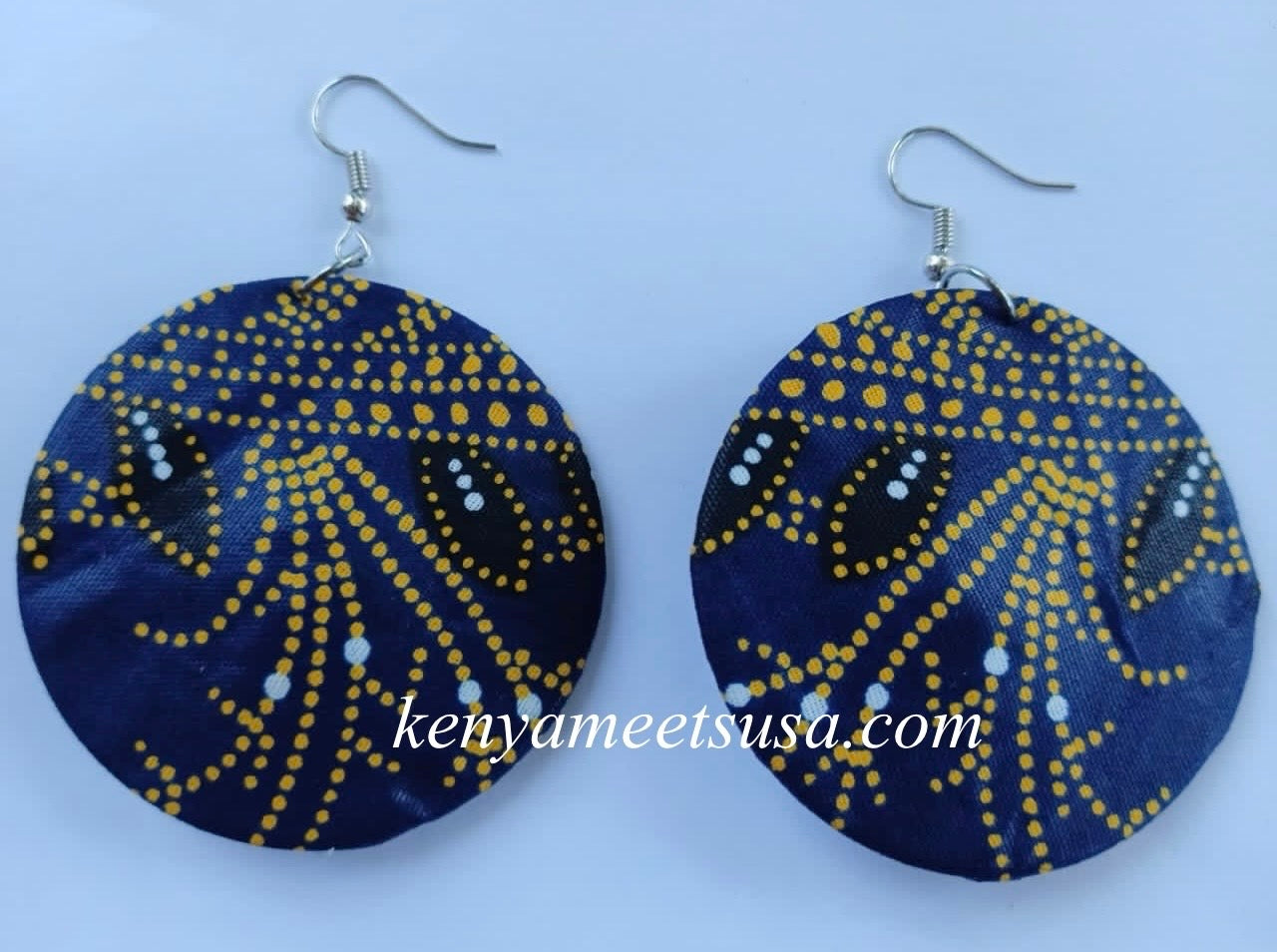 Handmade Round Fabric Earrings