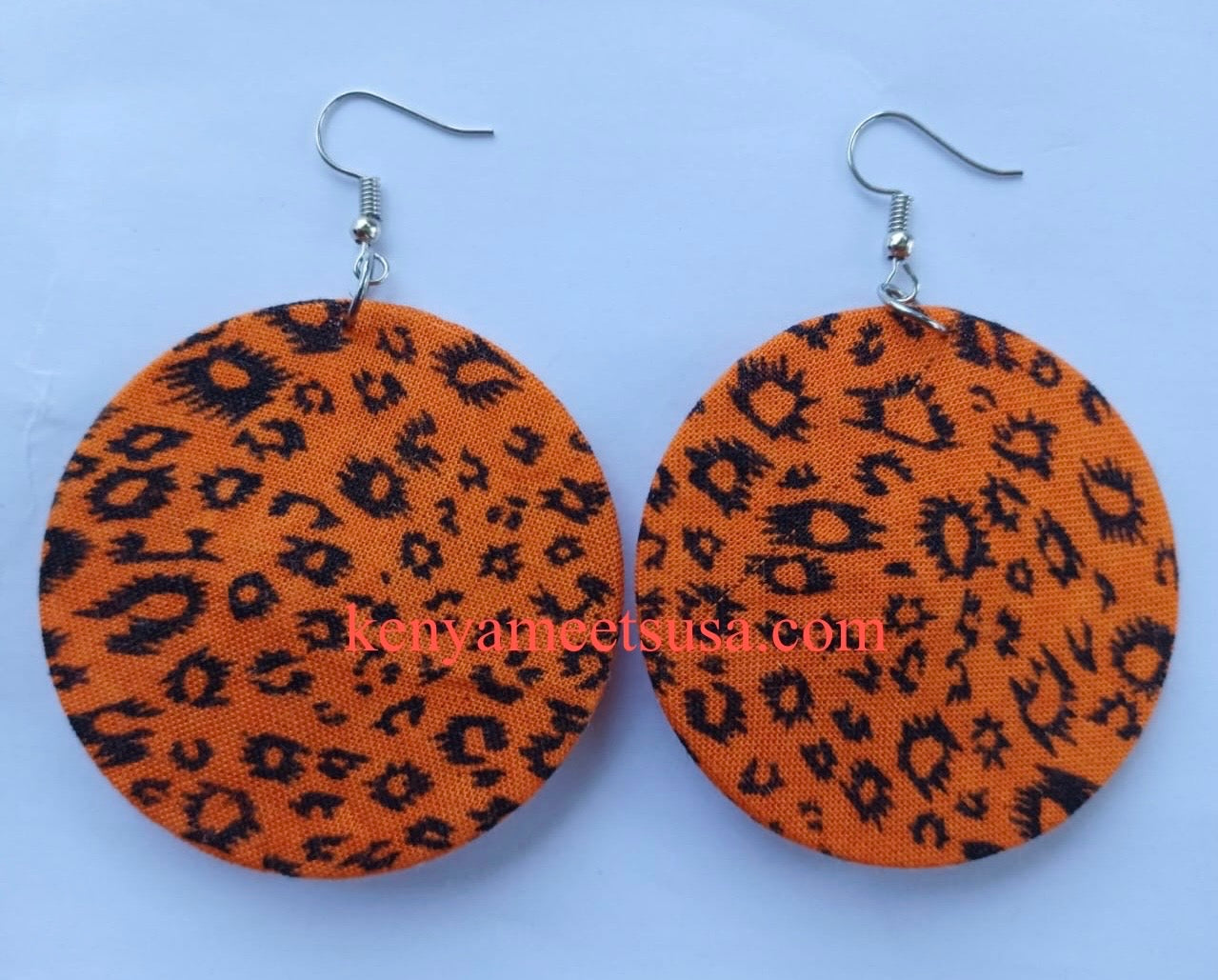 Handmade Round Fabric Earrings
