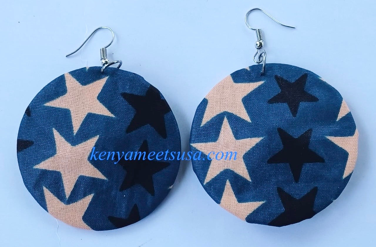 Handmade Round Fabric Earrings