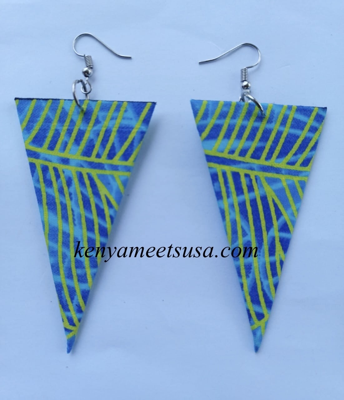 Handmade Inverted Triangle Fabric Earrings