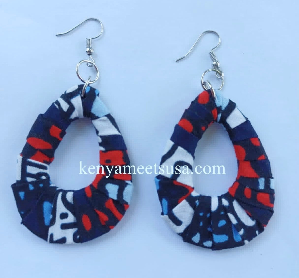 Handmade Fabric Teardrop Earrings