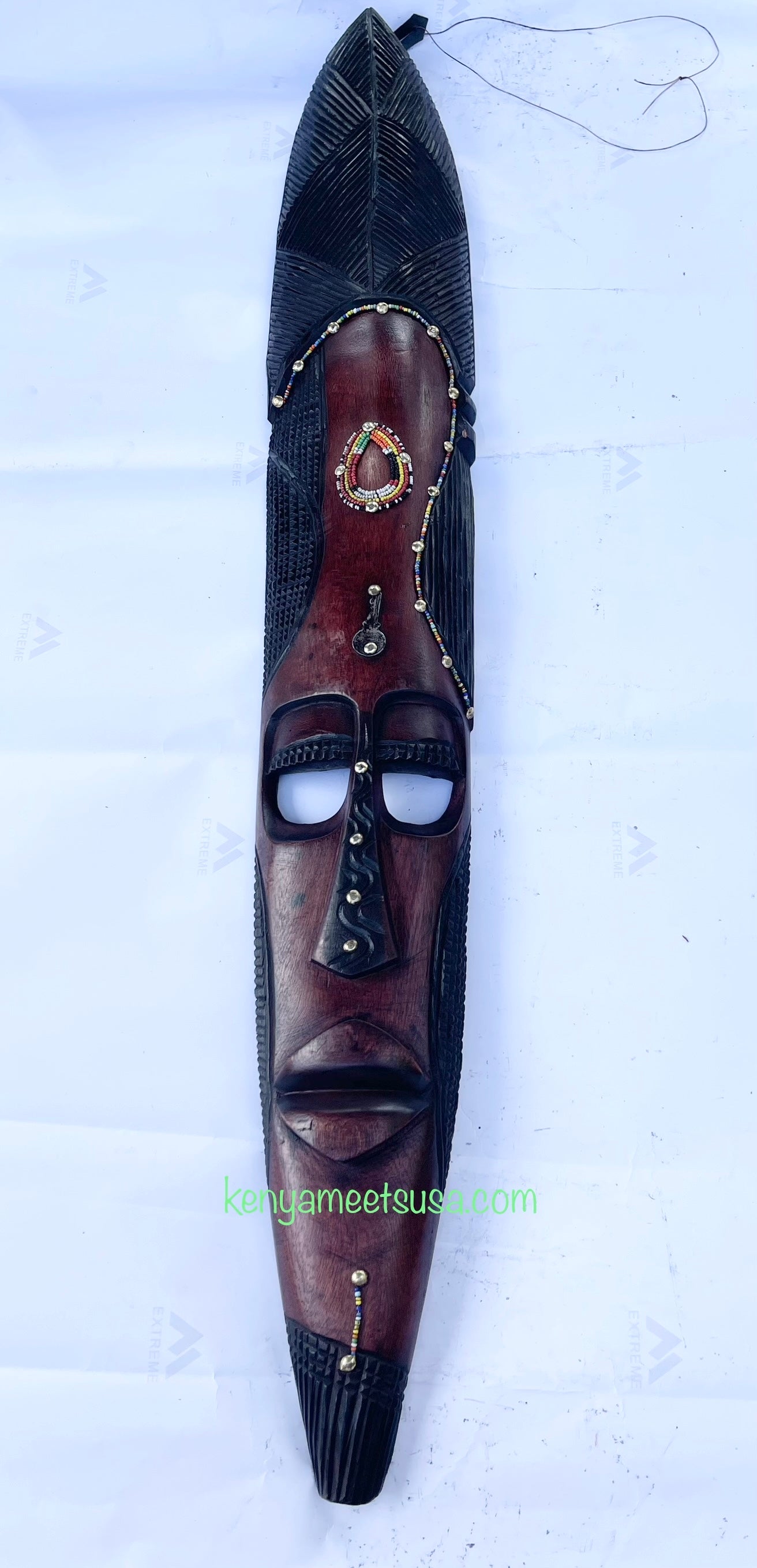 Hand-Carved African Tribal Wall Mask