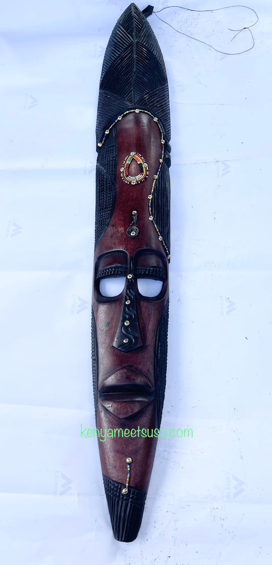 Hand-Carved African Tribal Wall Mask
