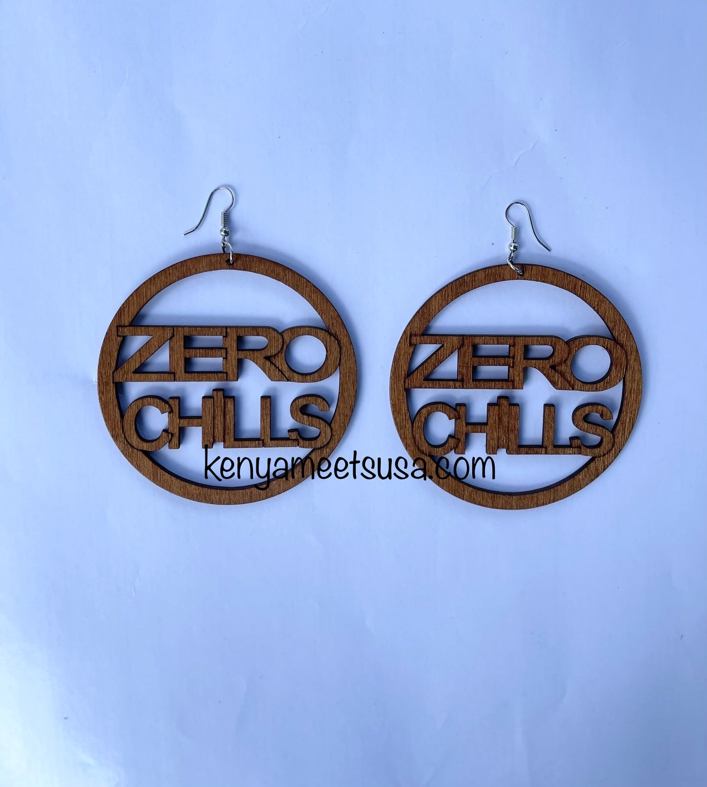 Round wooden cut-out earrings