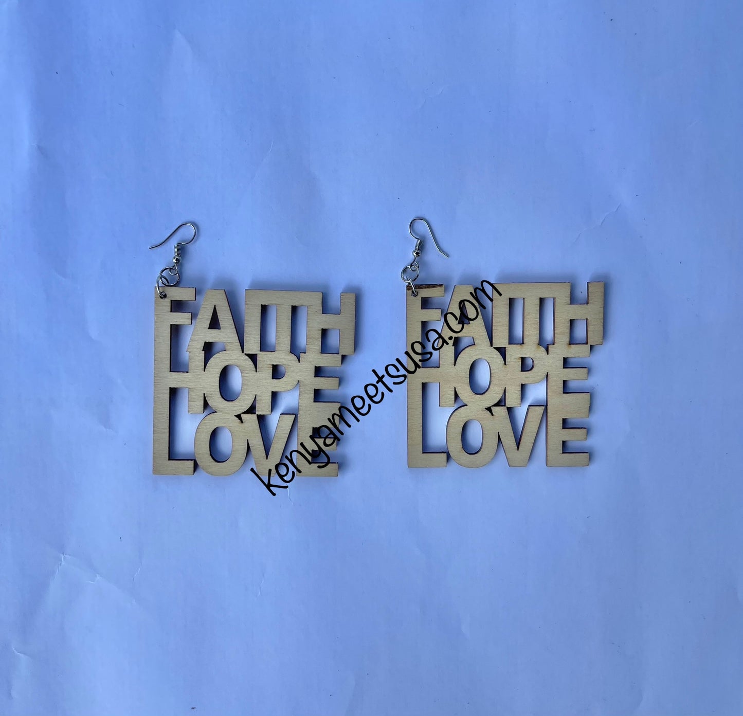 Round wooden cut-out earrings