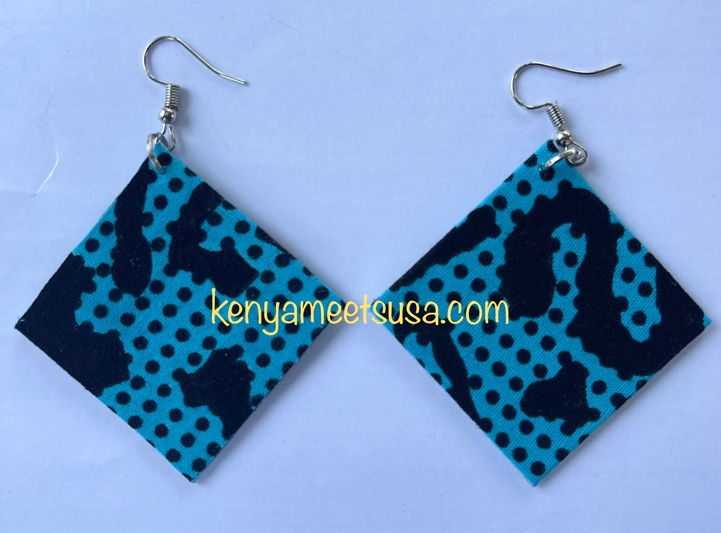Handmade Diamond Shape Fabric Earrings