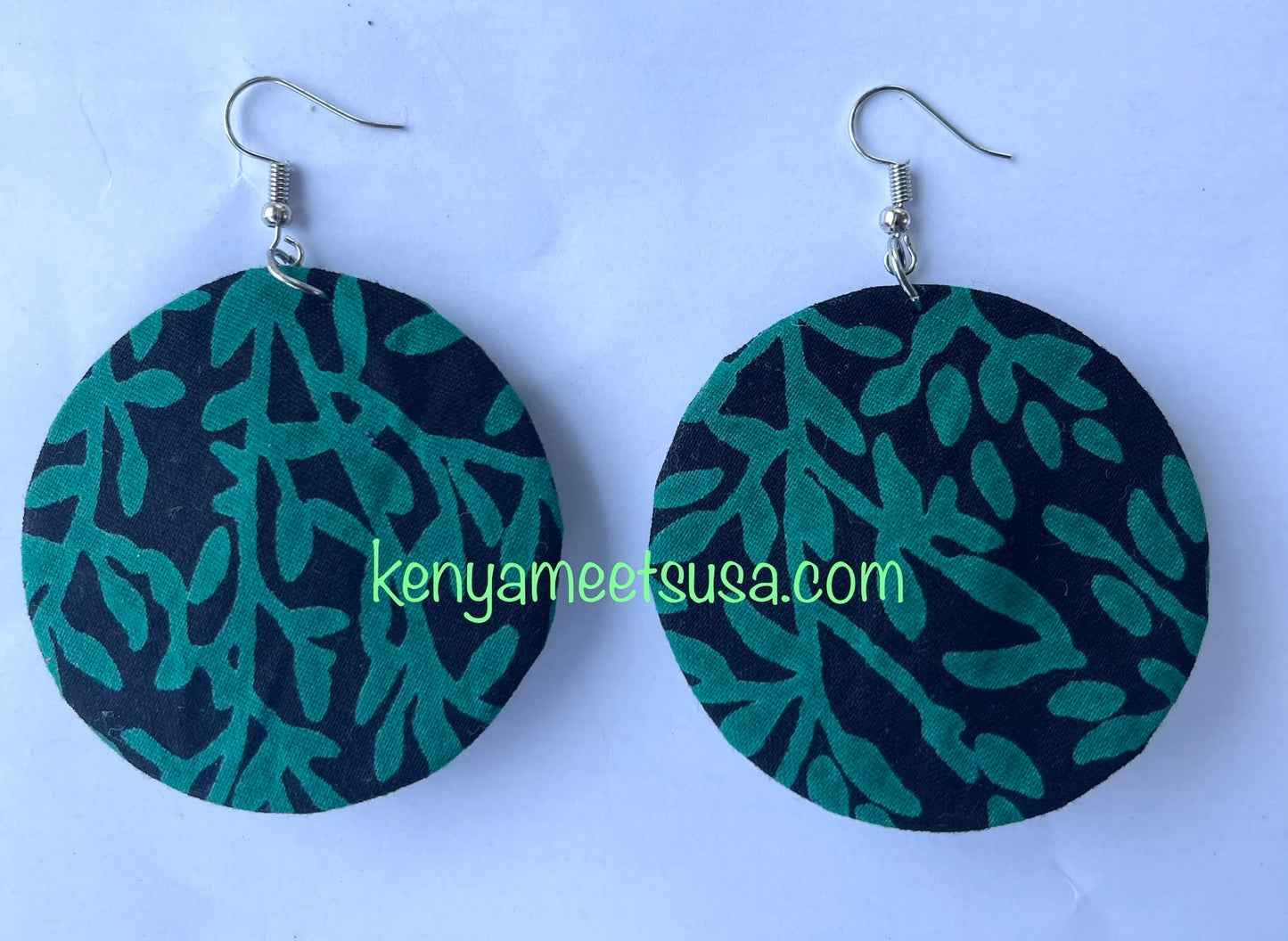 Handmade Round Fabric Earrings