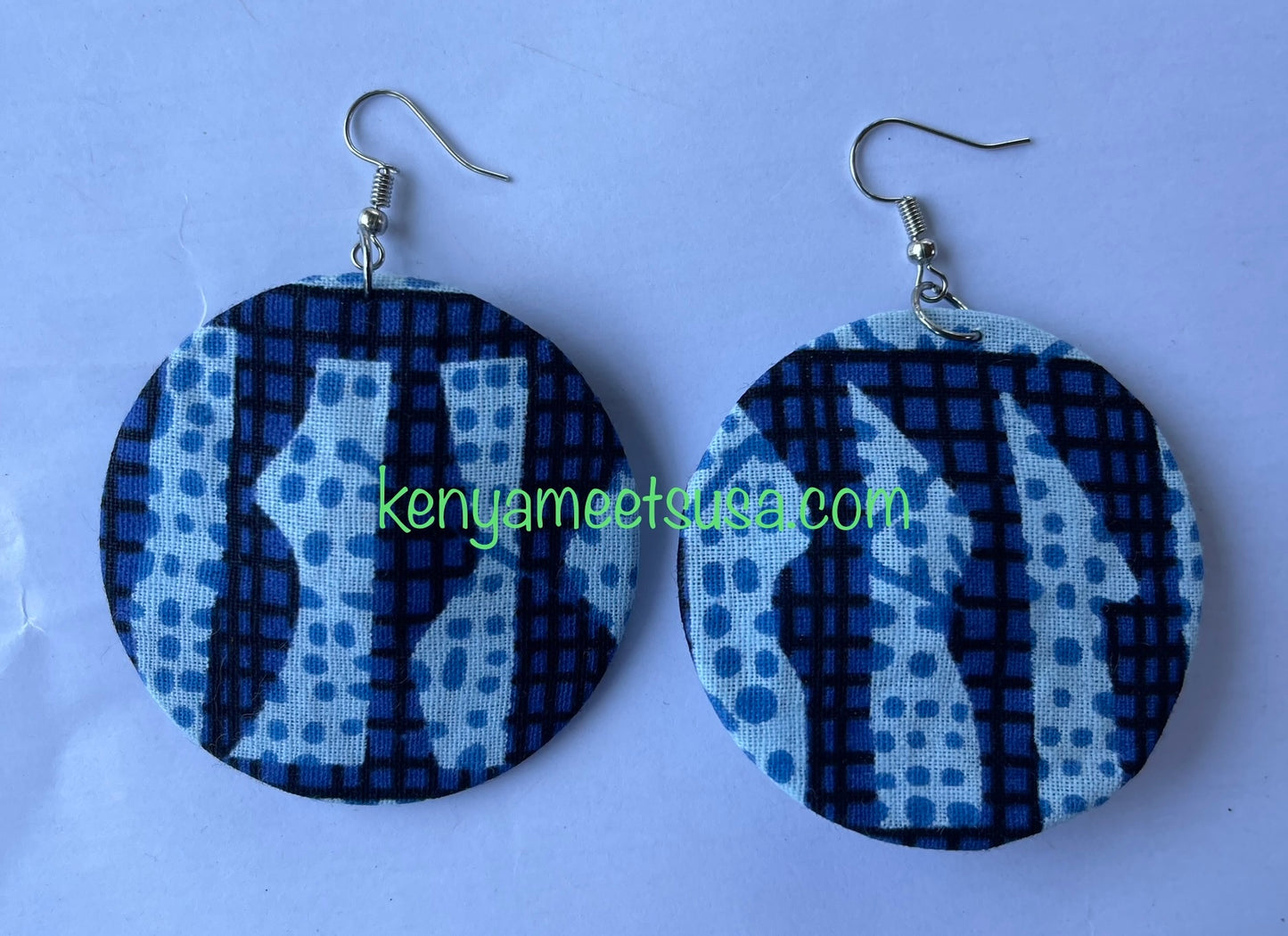 Handmade Round Fabric Earrings