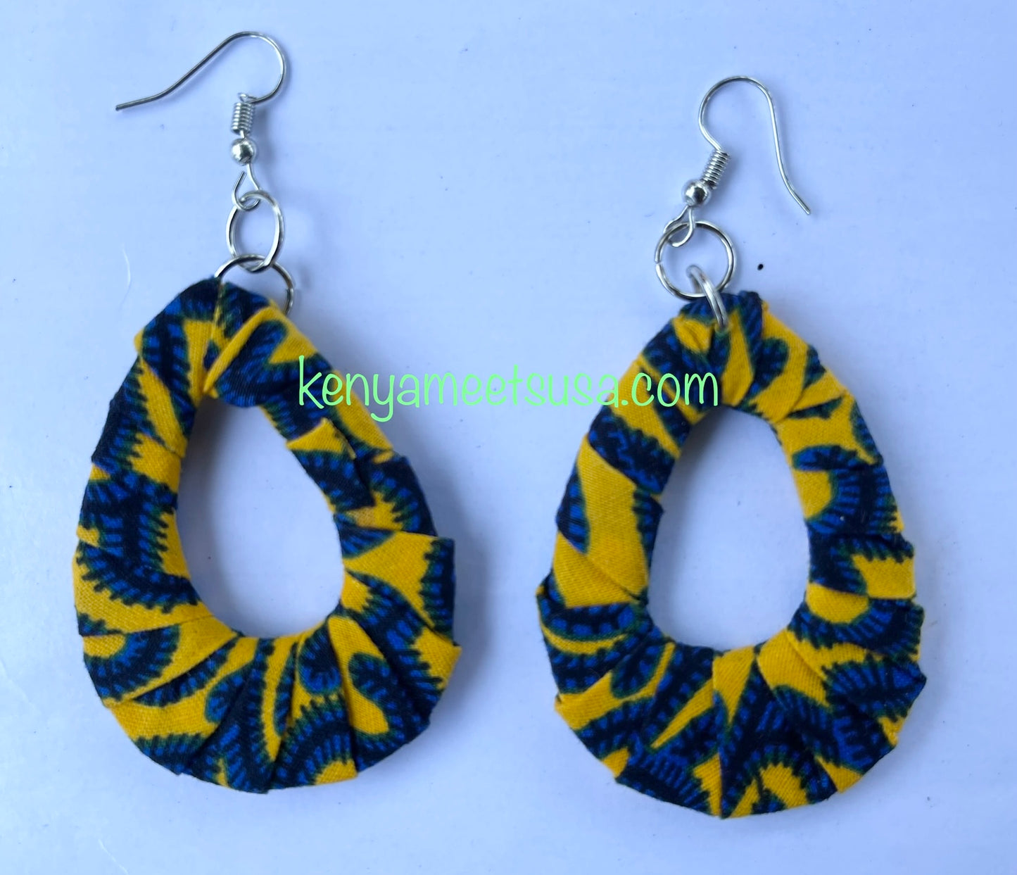 Handmade Fabric Teardrop Earrings
