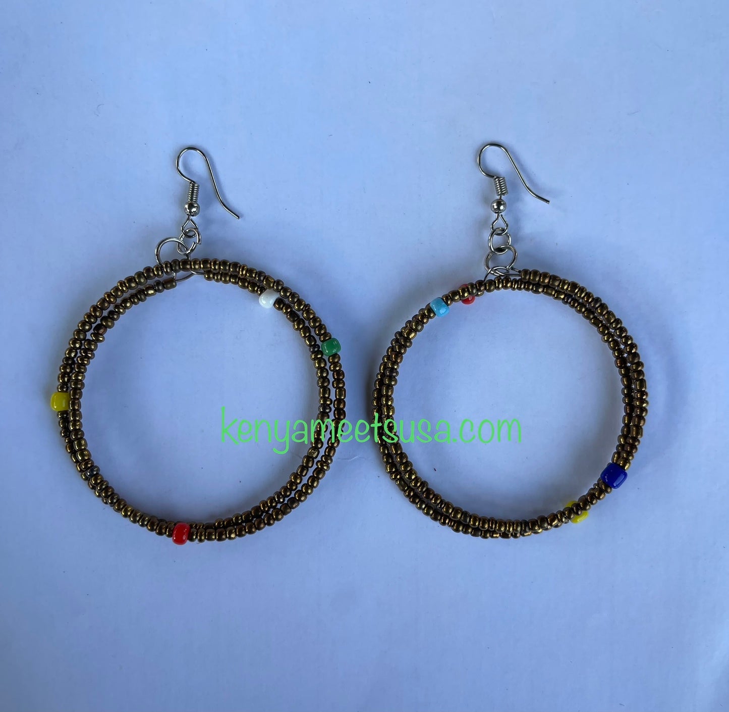 Hollow Round Beaded Earrings