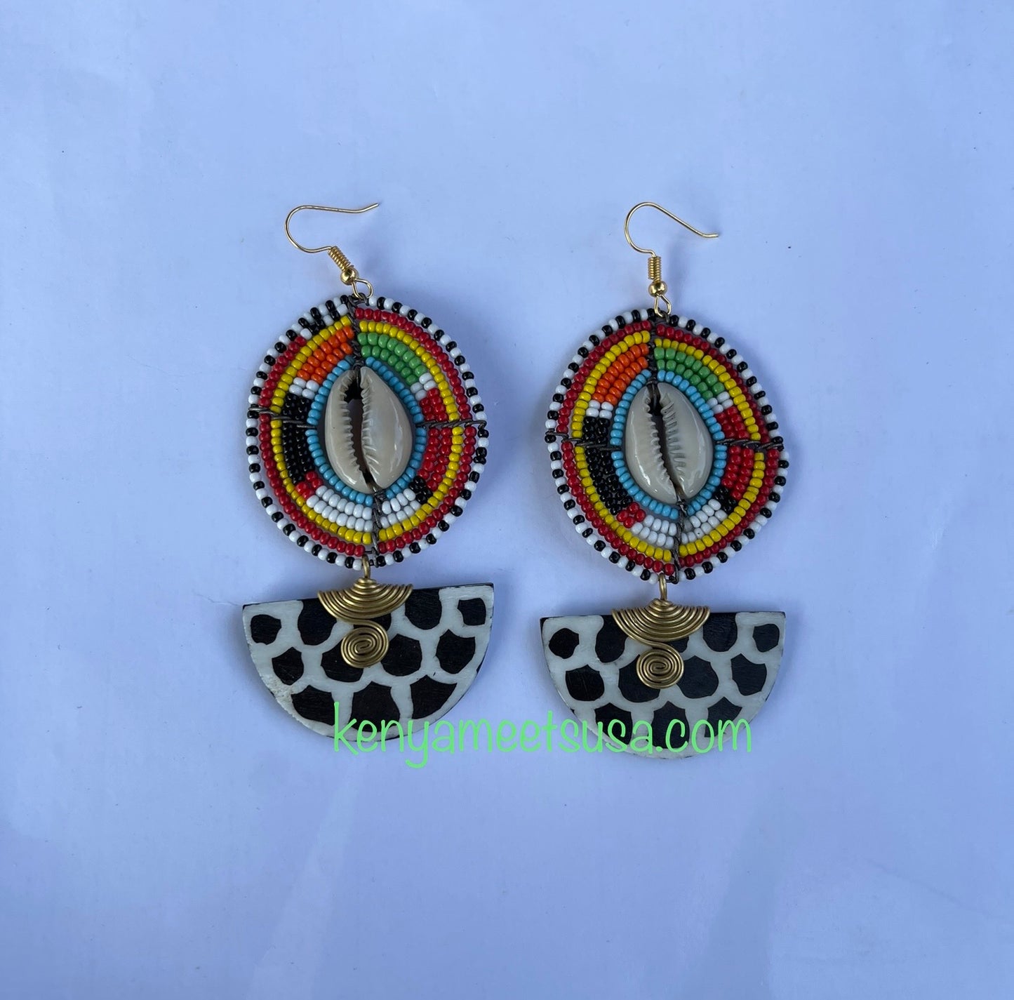 Bone Beaded Earrings