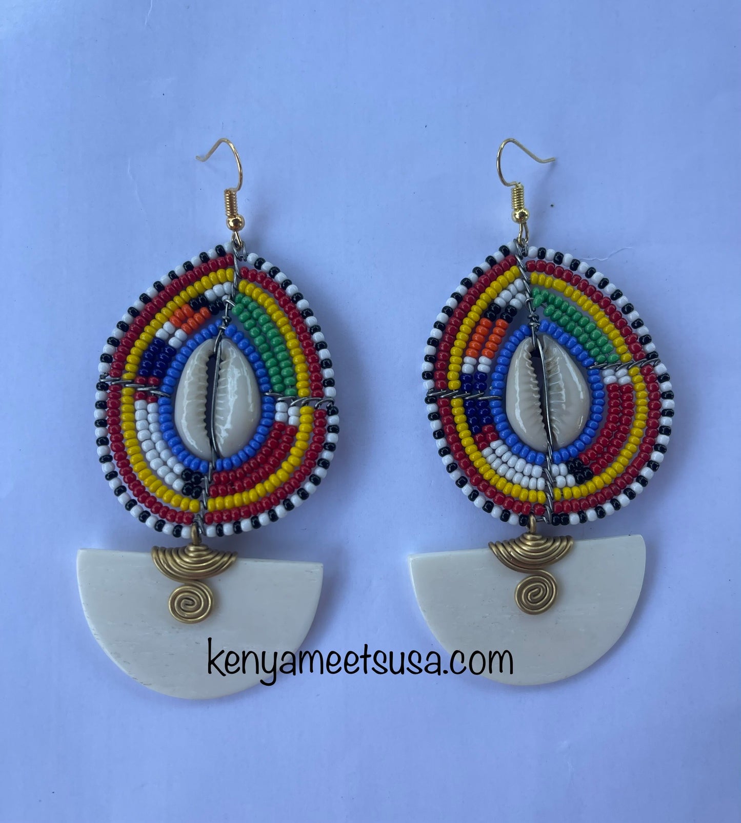 Bone Beaded Earrings