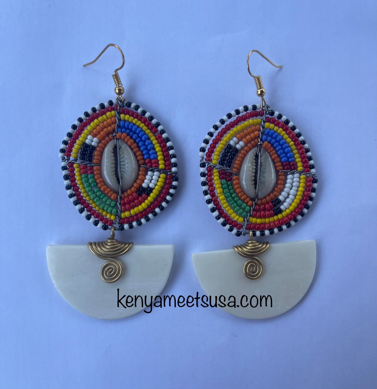 Bone Beaded Earrings