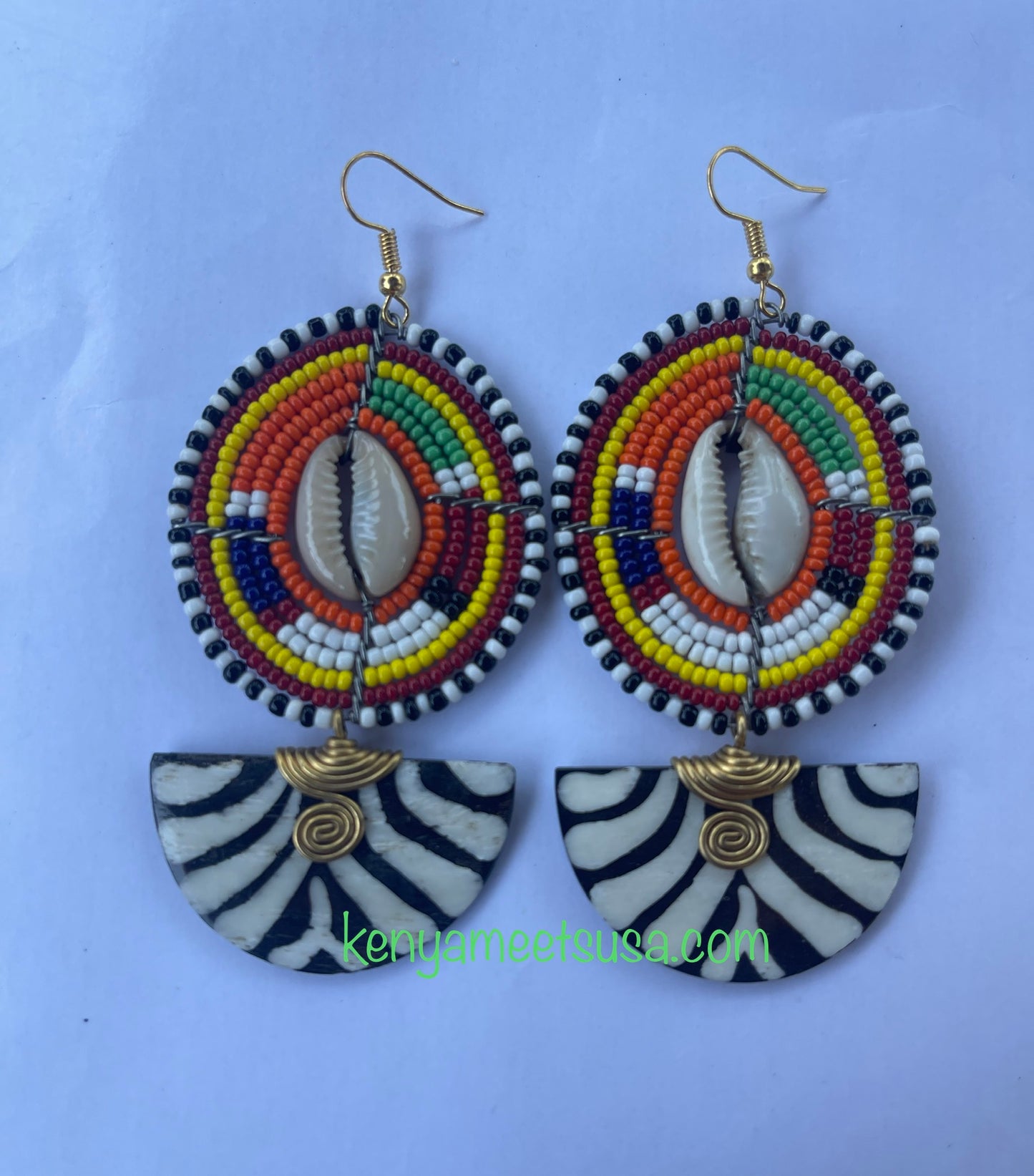 Bone Beaded Earrings