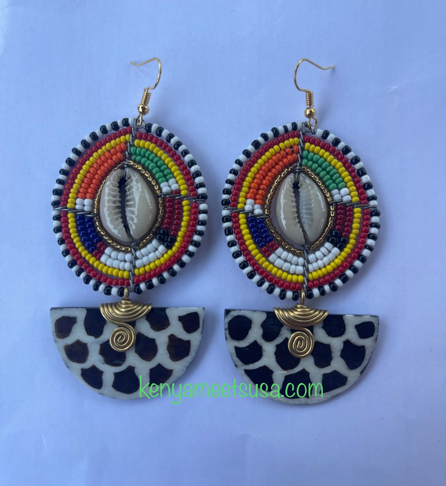 Bone Beaded Earrings