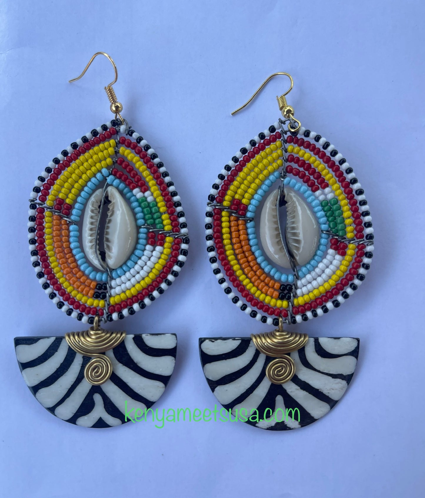 Bone Beaded Earrings