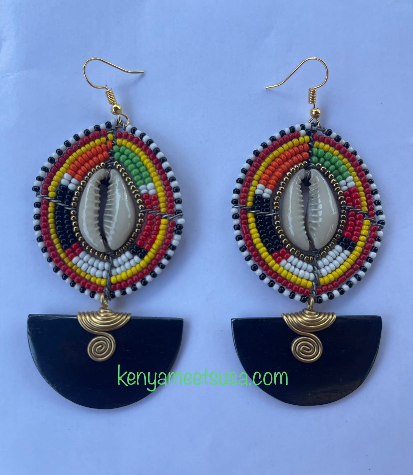 Bone Beaded Earrings