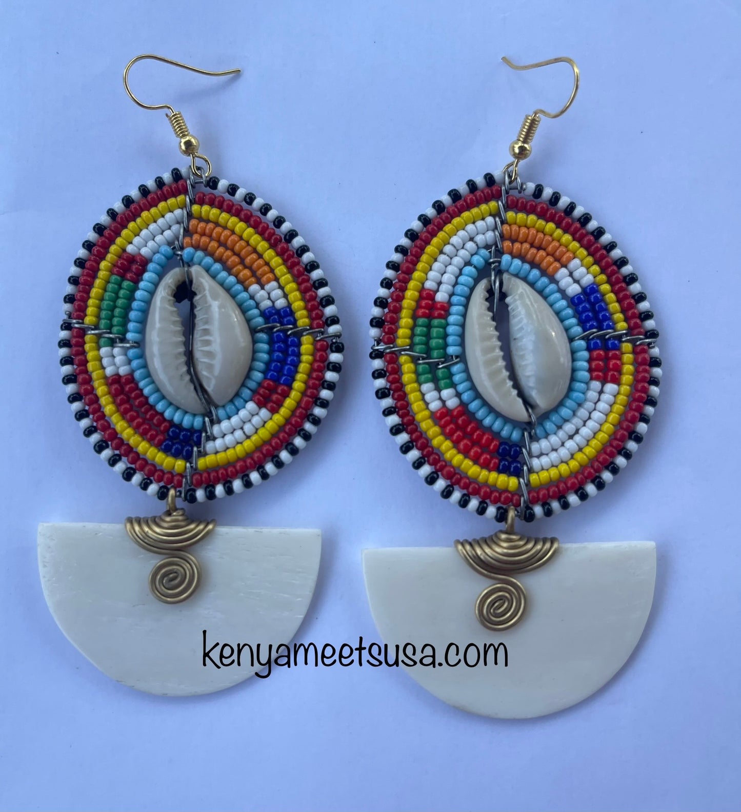 Bone Beaded Earrings