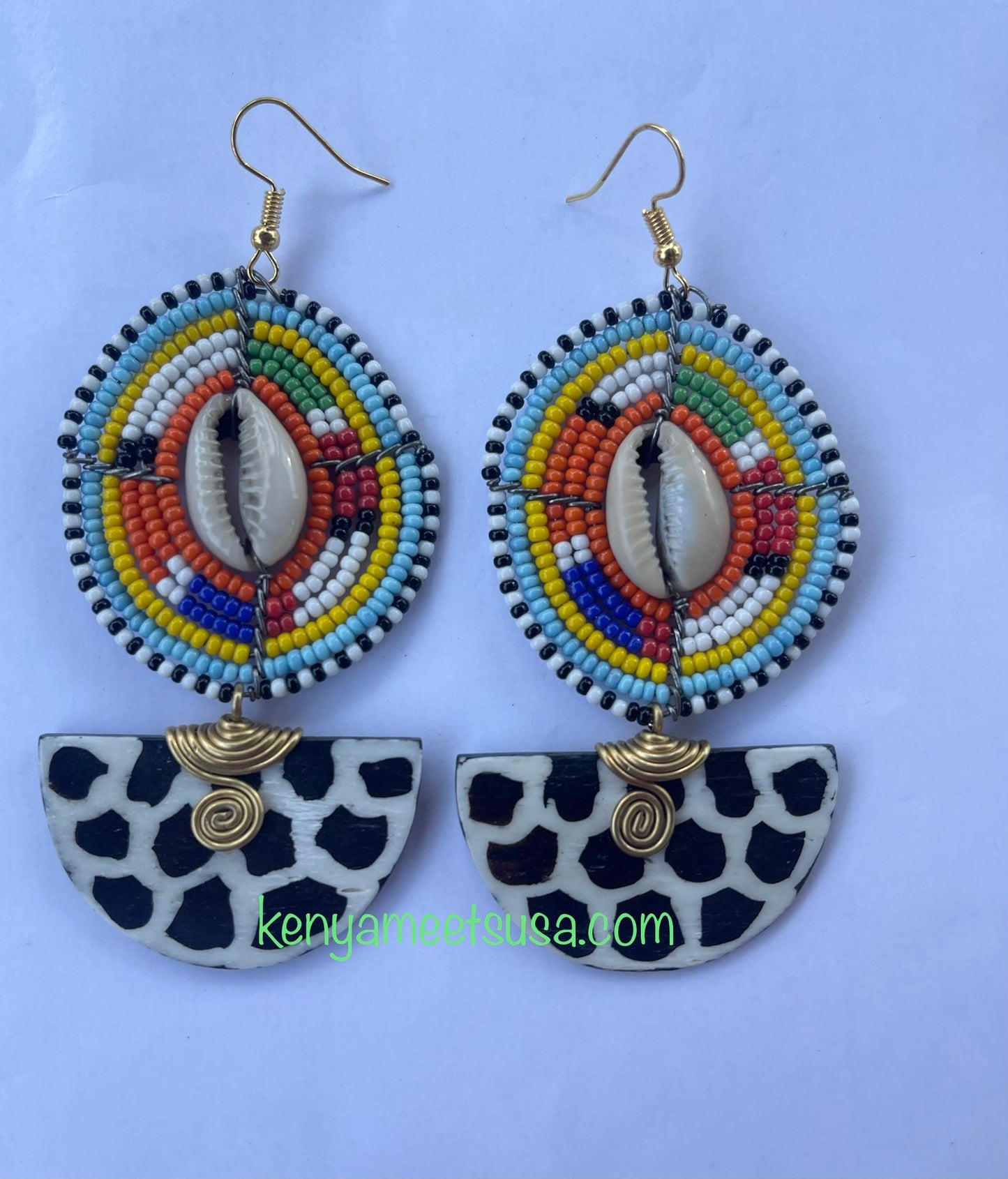 Bone Beaded Earrings