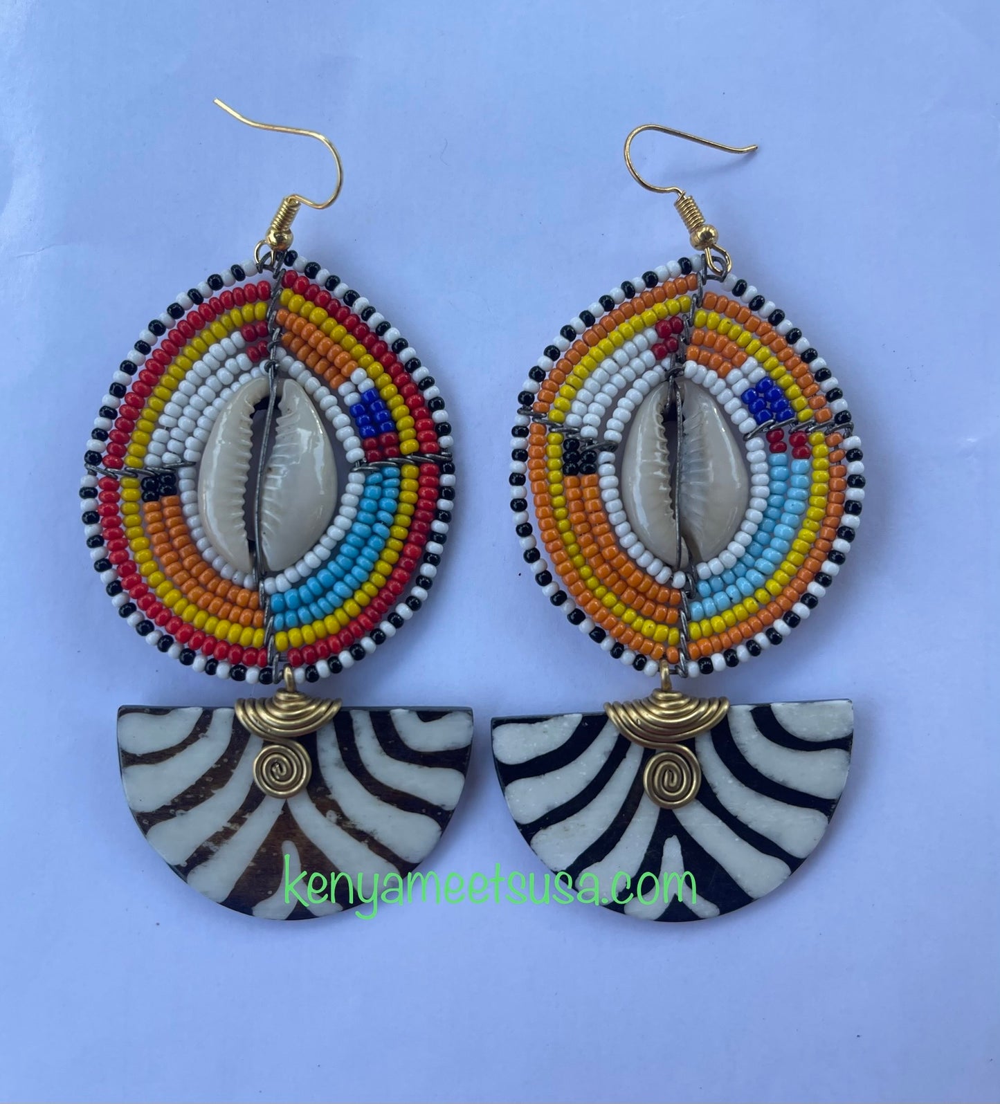 Bone Beaded Earrings