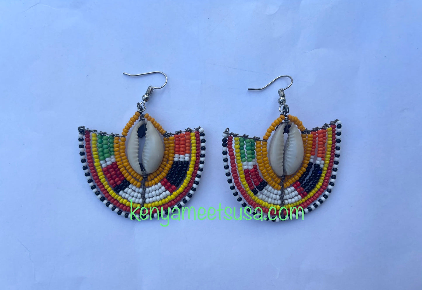 Beaded Semi-Circle Hoops