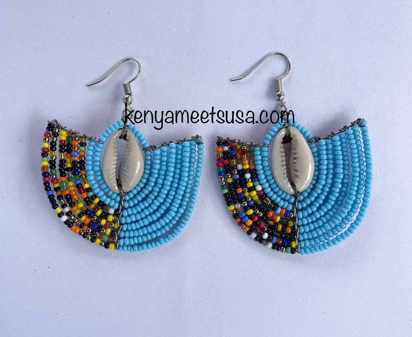 Beaded Semi-Circle Hoops