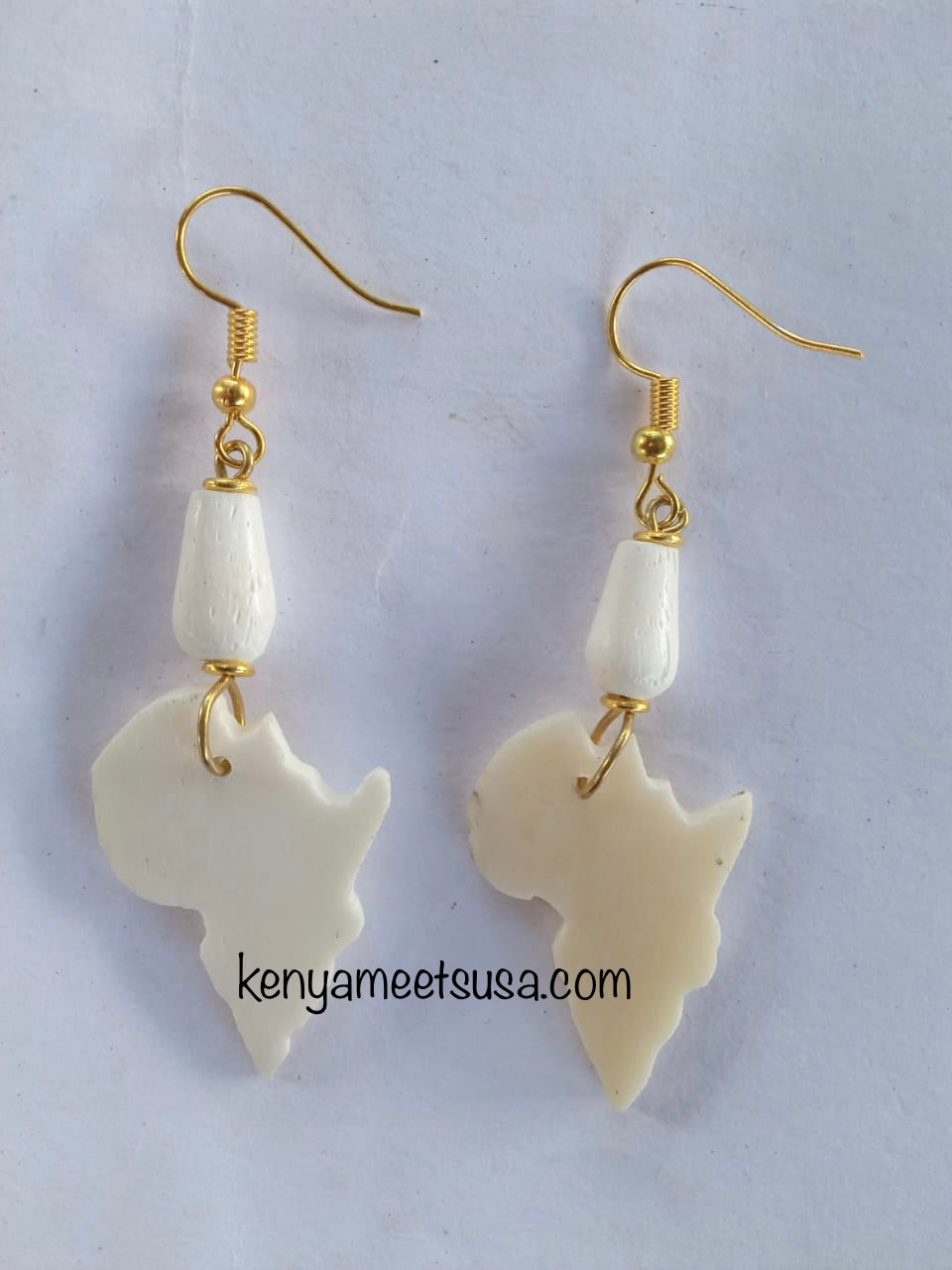 Map of Africa Bone Earrings