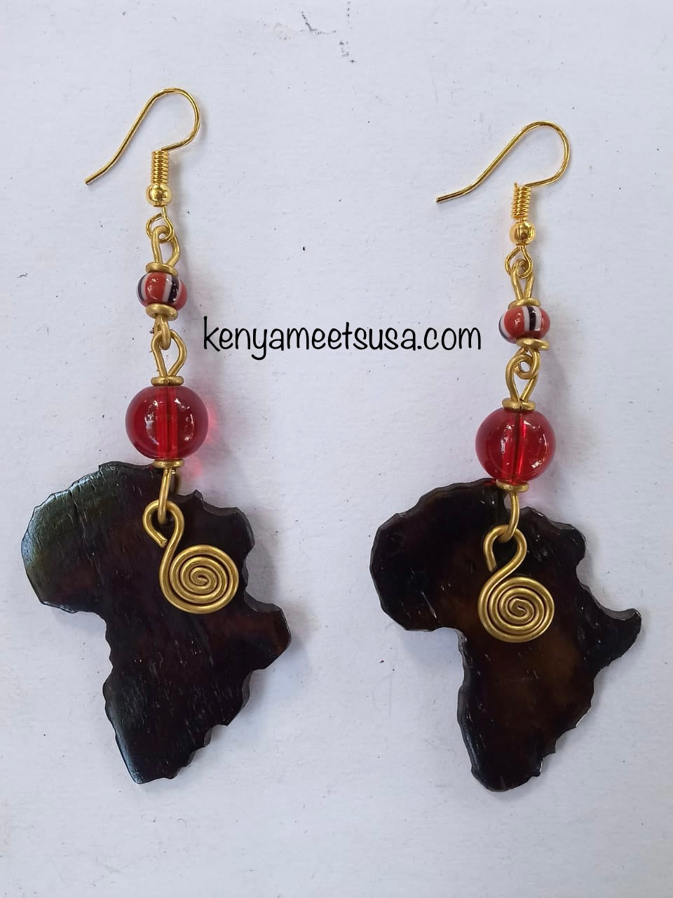 Map of Africa Bone Earrings