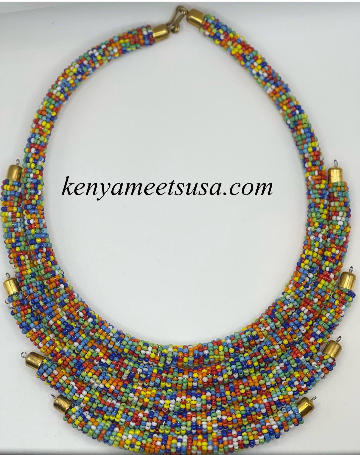 Handmade Kenyan Beaded Layered Necklace
