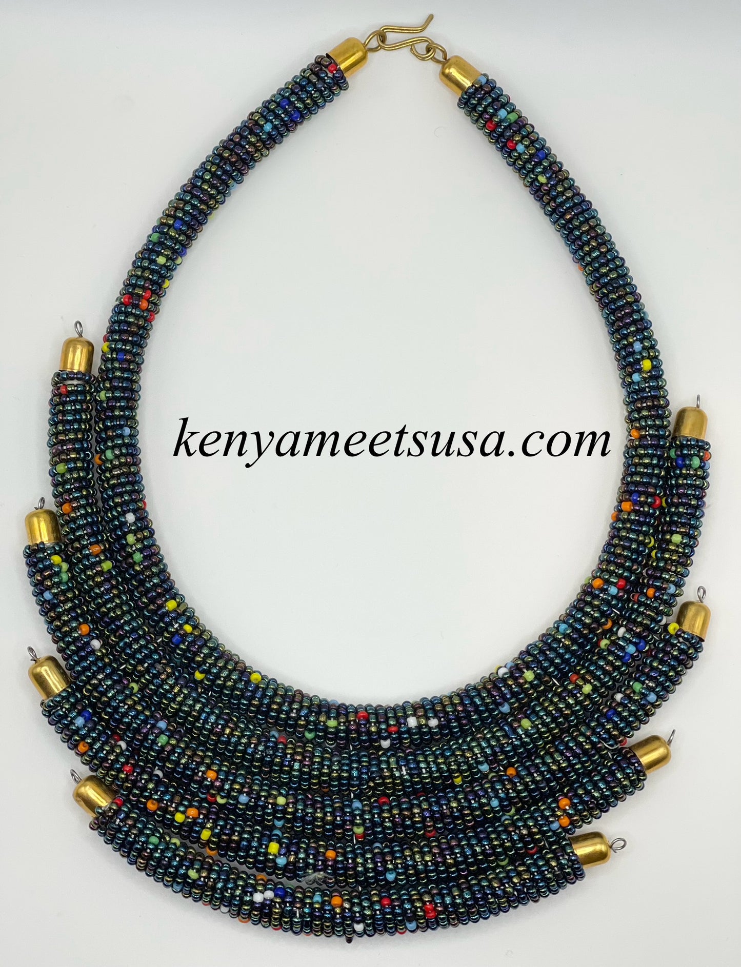 Handmade Kenyan Beaded Layered Necklace