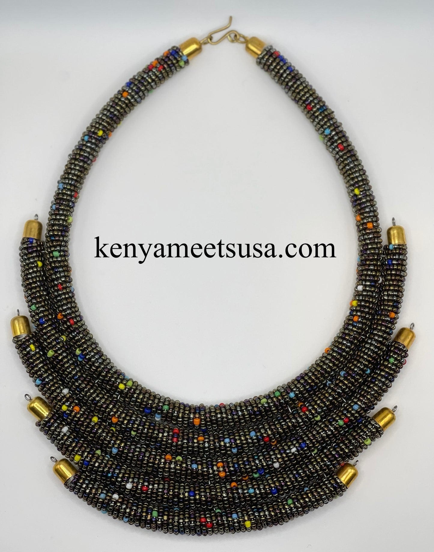 Handmade Kenyan Beaded Layered Necklace