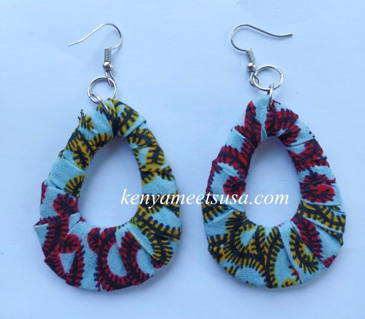 Handmade Fabric Teardrop Earrings