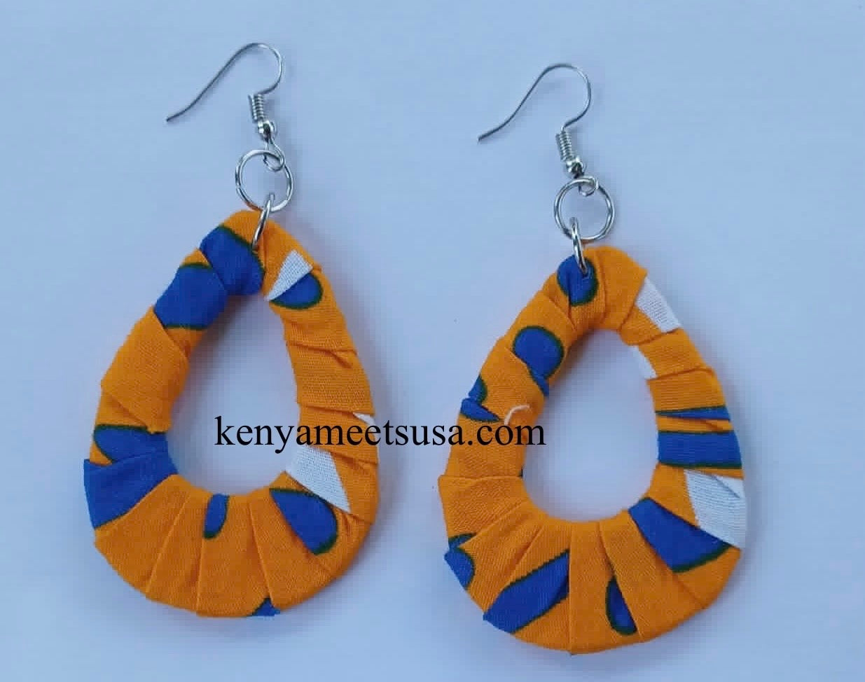 Handmade Fabric Teardrop Earrings