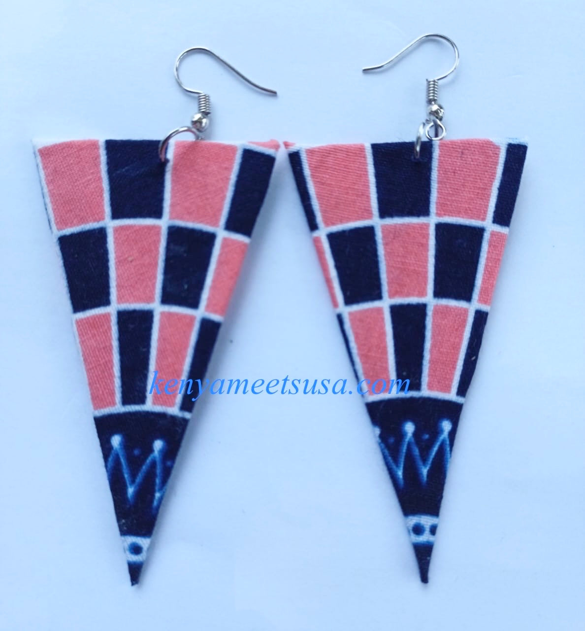 Handmade Inverted Triangle Fabric Earrings