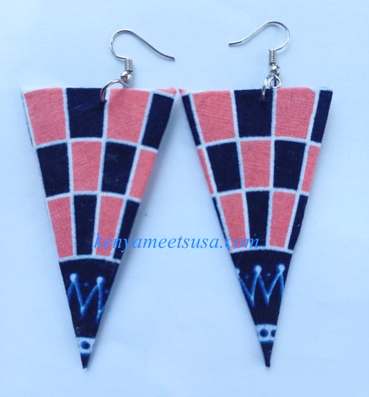 Handmade Inverted Triangle Fabric Earrings
