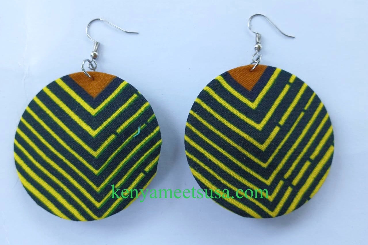 Handmade Round Fabric Earrings