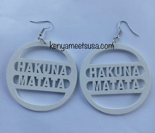 Hakuna Matata Wooden Earrings