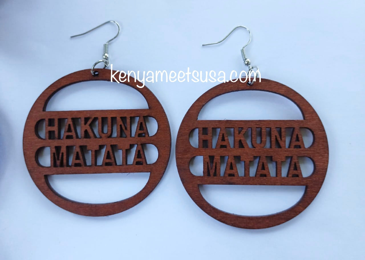 Hakuna Matata Wooden Earrings