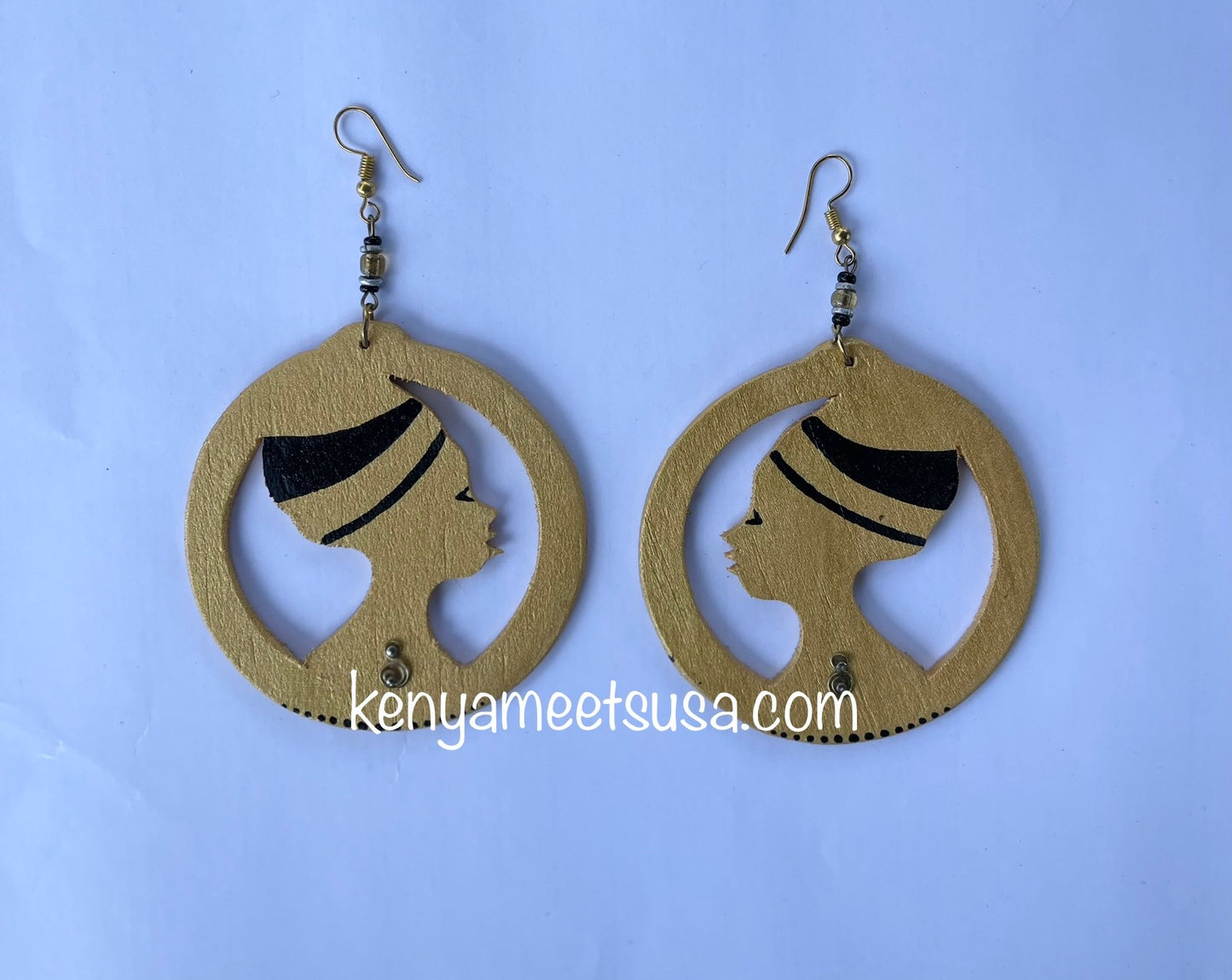 African Queen Wooden Earrings