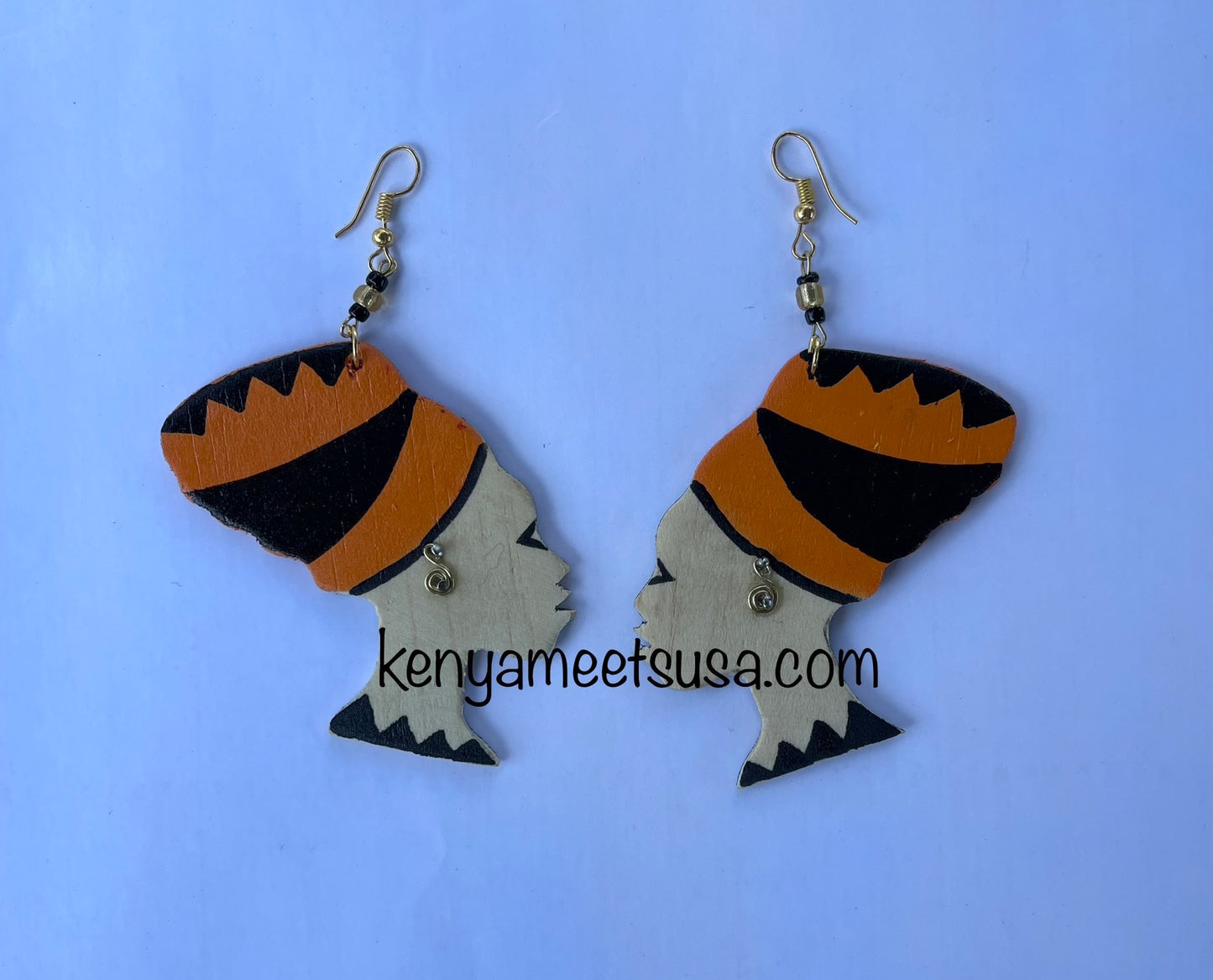 African Queen Wooden Earrings